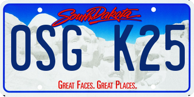 SD license plate 0SGK25