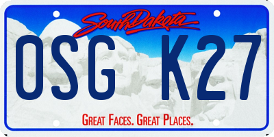 SD license plate 0SGK27