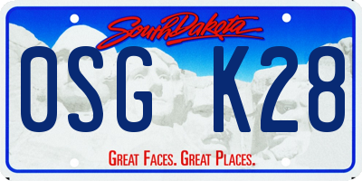 SD license plate 0SGK28