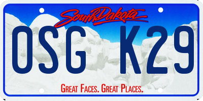 SD license plate 0SGK29
