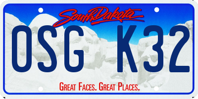 SD license plate 0SGK32