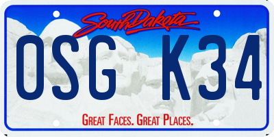 SD license plate 0SGK34