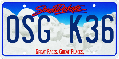 SD license plate 0SGK36