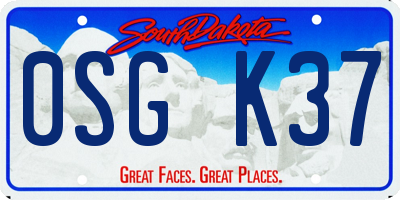 SD license plate 0SGK37