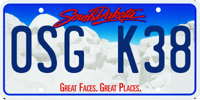 SD license plate 0SGK38