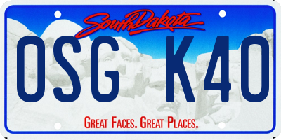 SD license plate 0SGK40
