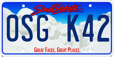 SD license plate 0SGK42