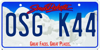 SD license plate 0SGK44