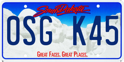 SD license plate 0SGK45