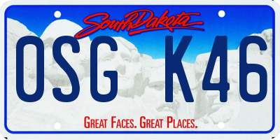SD license plate 0SGK46