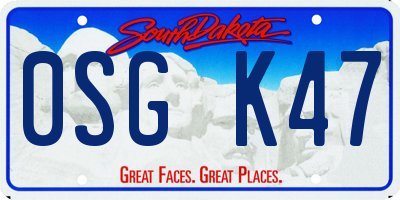 SD license plate 0SGK47