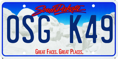 SD license plate 0SGK49
