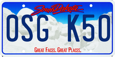 SD license plate 0SGK50