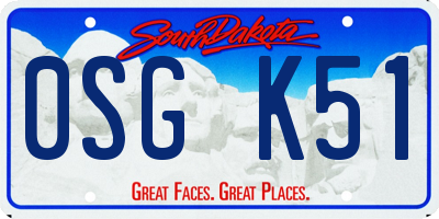 SD license plate 0SGK51