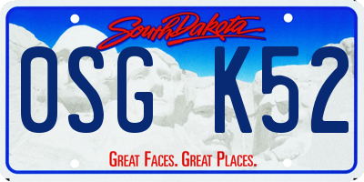 SD license plate 0SGK52