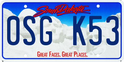 SD license plate 0SGK53