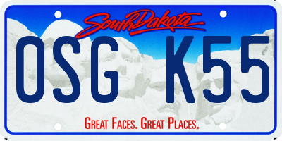 SD license plate 0SGK55