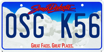 SD license plate 0SGK56