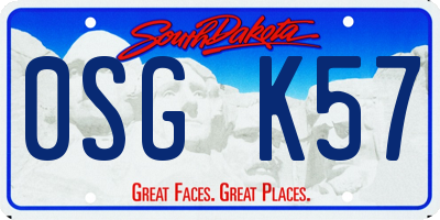SD license plate 0SGK57