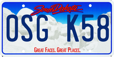 SD license plate 0SGK58