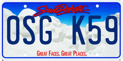 SD license plate 0SGK59