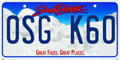 SD license plate 0SGK60