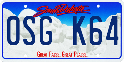 SD license plate 0SGK64
