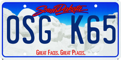 SD license plate 0SGK65