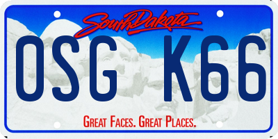 SD license plate 0SGK66