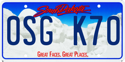SD license plate 0SGK70
