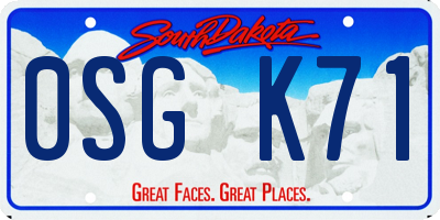 SD license plate 0SGK71