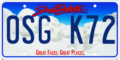SD license plate 0SGK72