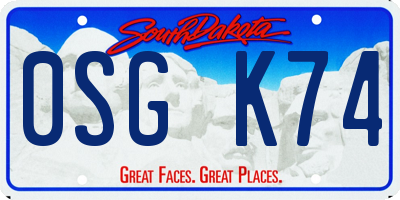 SD license plate 0SGK74