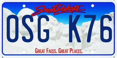 SD license plate 0SGK76