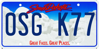 SD license plate 0SGK77