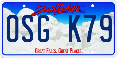 SD license plate 0SGK79