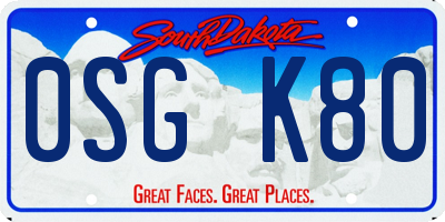SD license plate 0SGK80