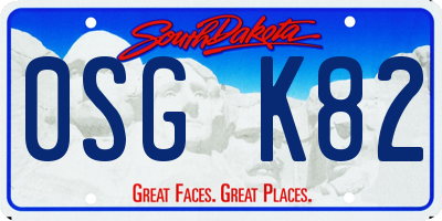 SD license plate 0SGK82