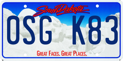 SD license plate 0SGK83