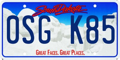 SD license plate 0SGK85