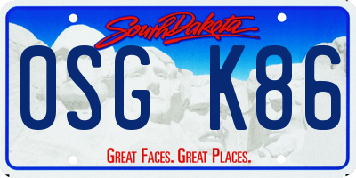 SD license plate 0SGK86