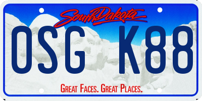 SD license plate 0SGK88