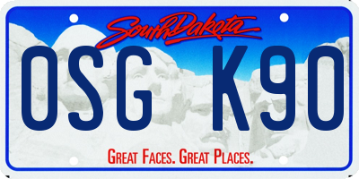 SD license plate 0SGK90