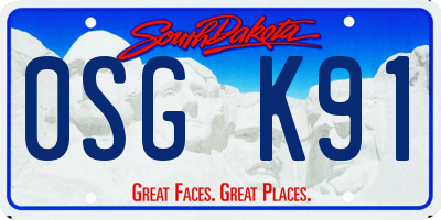 SD license plate 0SGK91