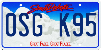 SD license plate 0SGK95