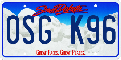 SD license plate 0SGK96