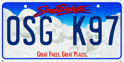 SD license plate 0SGK97
