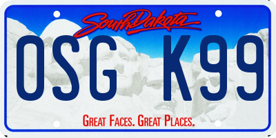 SD license plate 0SGK99