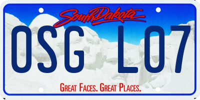 SD license plate 0SGL07