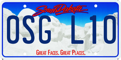 SD license plate 0SGL10